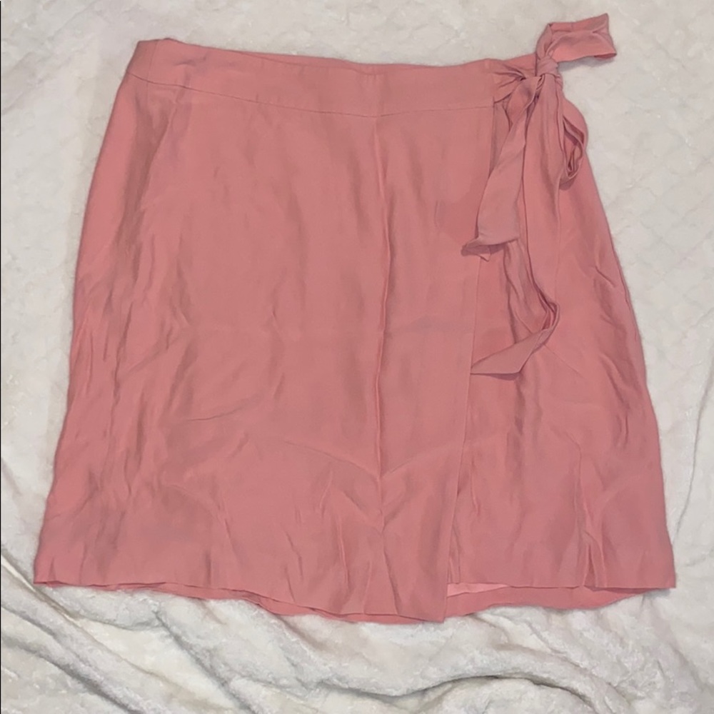 Pink loft wrap skirt with side tie